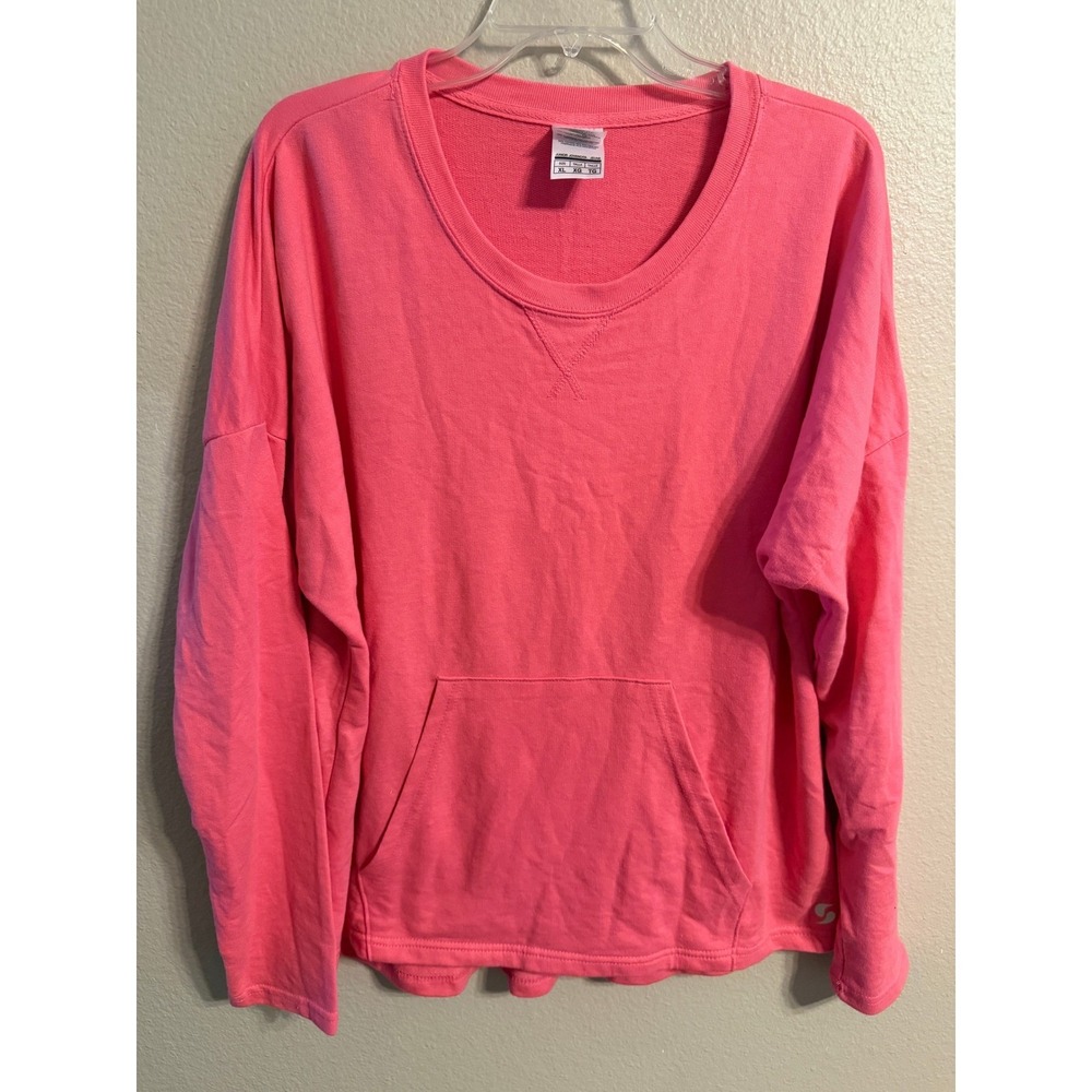SOFFE Pink‎ Crewneck Long Sleeve Pullover Sweatshirt Junior XL Pouch Pocket